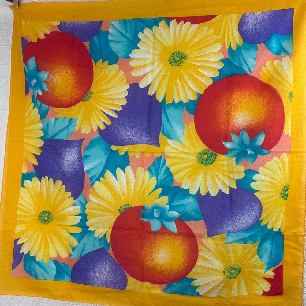 Honey Vintage Floral Cotton Scarf - Picture 5 of 6